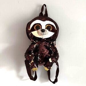 TY Dangler Sloth Backpack Beanie Boo Sequins EUC